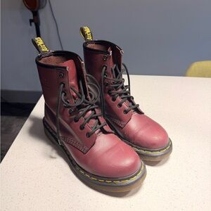 Dr. Martens Women's Cherry Red Combat Boots